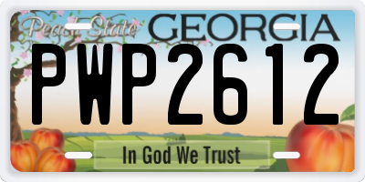 GA license plate PWP2612