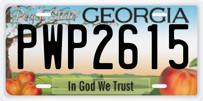 GA license plate PWP2615