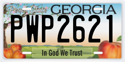 GA license plate PWP2621