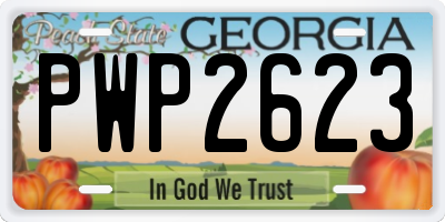 GA license plate PWP2623