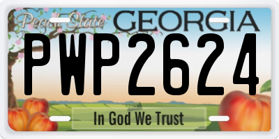GA license plate PWP2624