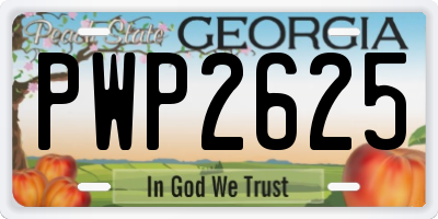 GA license plate PWP2625