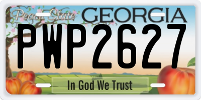 GA license plate PWP2627
