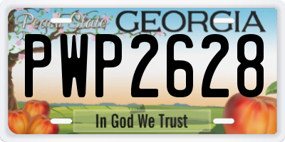 GA license plate PWP2628