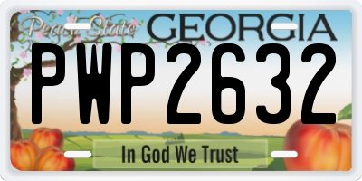 GA license plate PWP2632