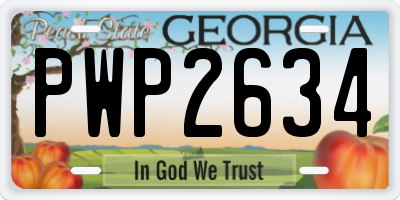 GA license plate PWP2634