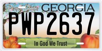 GA license plate PWP2637