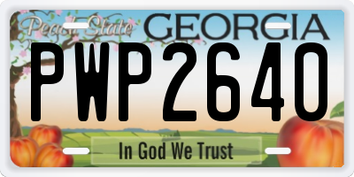 GA license plate PWP2640