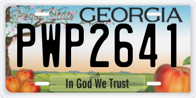 GA license plate PWP2641
