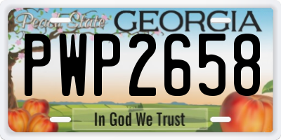 GA license plate PWP2658