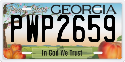 GA license plate PWP2659