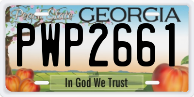 GA license plate PWP2661