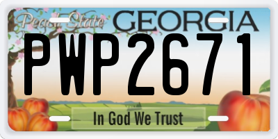 GA license plate PWP2671