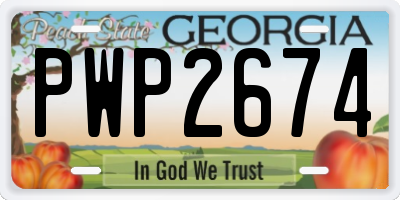 GA license plate PWP2674