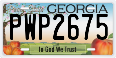 GA license plate PWP2675
