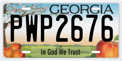 GA license plate PWP2676