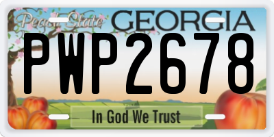 GA license plate PWP2678