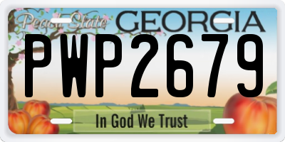 GA license plate PWP2679
