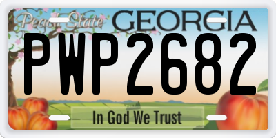 GA license plate PWP2682