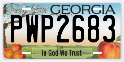 GA license plate PWP2683