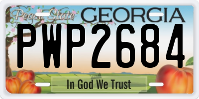 GA license plate PWP2684