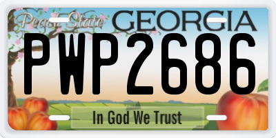 GA license plate PWP2686