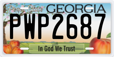 GA license plate PWP2687
