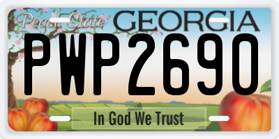GA license plate PWP2690