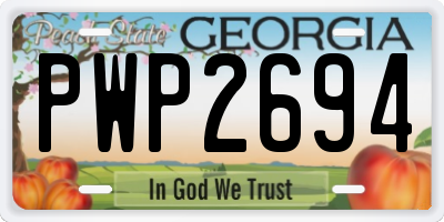GA license plate PWP2694