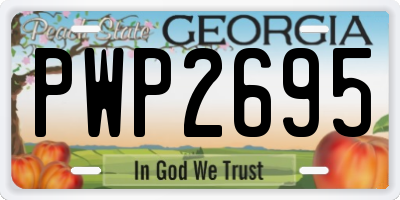 GA license plate PWP2695