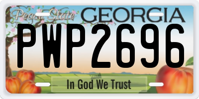 GA license plate PWP2696