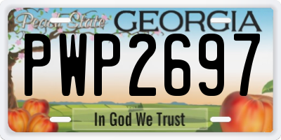 GA license plate PWP2697