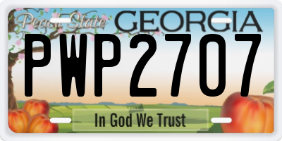 GA license plate PWP2707