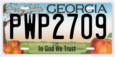 GA license plate PWP2709