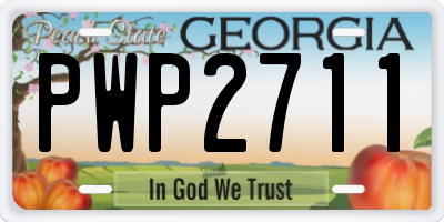 GA license plate PWP2711