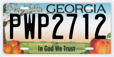 GA license plate PWP2712