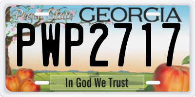 GA license plate PWP2717