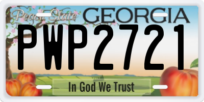GA license plate PWP2721