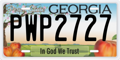GA license plate PWP2727