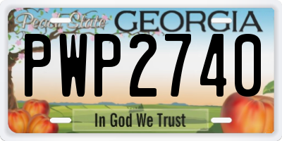 GA license plate PWP2740
