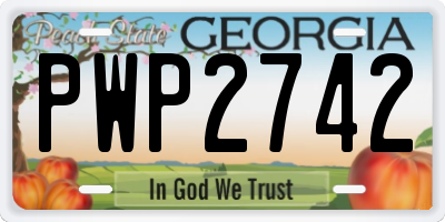 GA license plate PWP2742