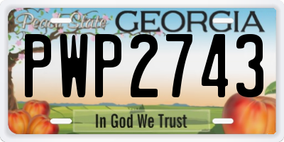 GA license plate PWP2743