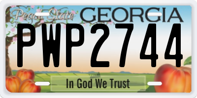 GA license plate PWP2744