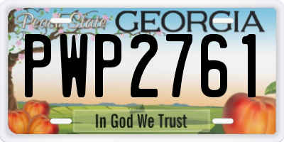 GA license plate PWP2761
