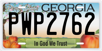 GA license plate PWP2762