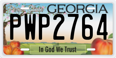 GA license plate PWP2764