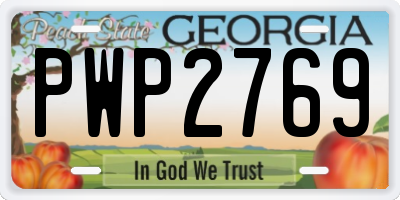 GA license plate PWP2769