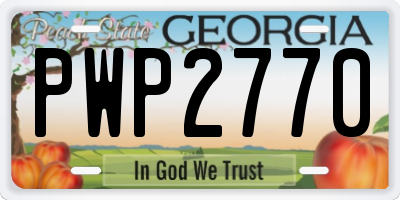 GA license plate PWP2770