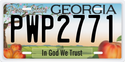 GA license plate PWP2771