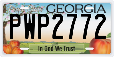 GA license plate PWP2772